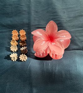 Cute Boho Flower Hair Claw Clips Set