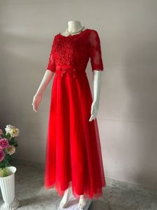 RED LACE/Tulle gown