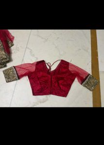 Elegant Red Embroidered Saree