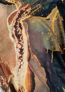 🤎✨ MOCHA MARBLE — Luxe Abstract Print Midi Dres