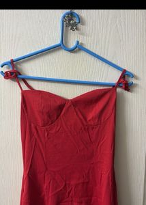 Ralph Lauren Dupe- Red A-Line Midi Dress
