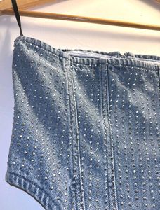 Sparkly Denim Corset Top