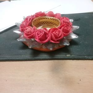 Rose &amp; Crystal Candle Holder