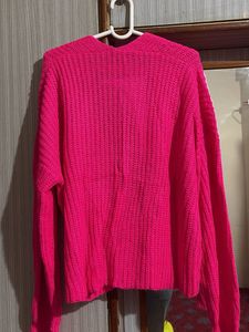 Vibrant Pink Knit Cardigan