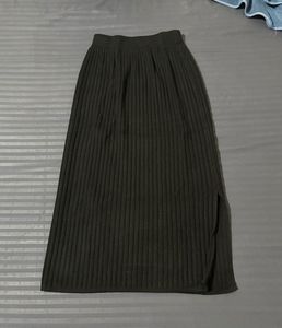 🖤Black Ribbed Midi Skirt