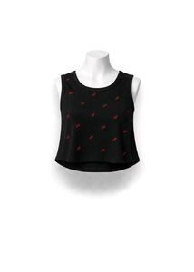 Cute Black tank top with Red Bow Pattern