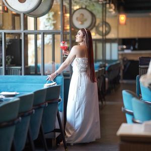 Side tie up White Maxi Dress