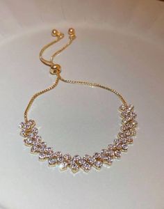Elegant Gold-Tone Bracelet with Crystals