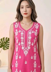 Pretty in Pink Sleeveless Kurti💗✨