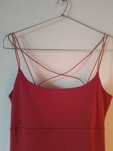 Chic Red Spaghetti Strap Bodycon Dress