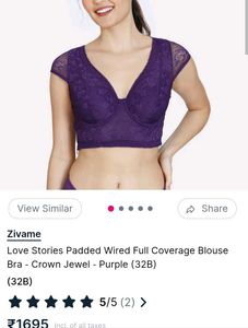 Zivame Purple Lace Crop blouse with tags