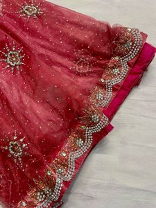 Beautiful Embellished Pink Saree
