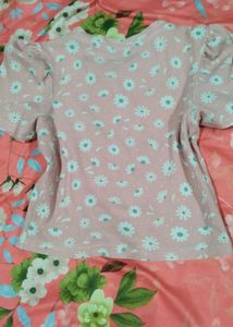 Cute Pink Floral Crop Top