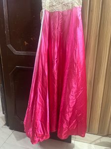 Elegant Ombre Paded  Evening Gown with Bow Detail