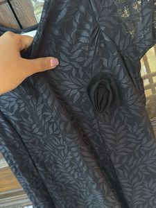 Women Black Floral Net Maxi Dress