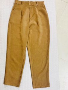Tan Faux Suede Trousers
