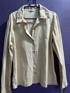 Beige Long Sleeve Button-Down