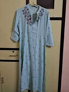 Light Blue Embroidered Kurta