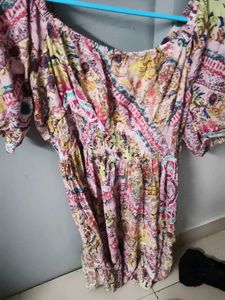 Boho Floral Print Mini Dress