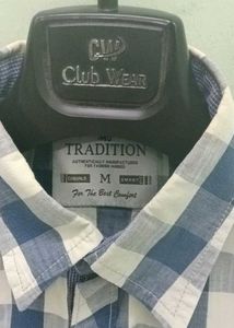 Men's Blue &amp; White Checked Shirt