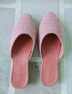 Pink Pointed-Toe Mules