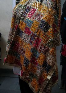 sequence multi colour navratri heavy duptta