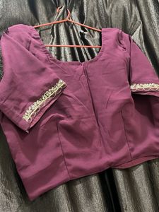 Elegant Purple Embroidered Saree
