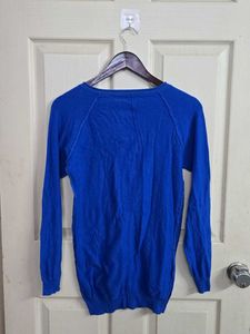Vibrant Blue Button-Up Cardigan