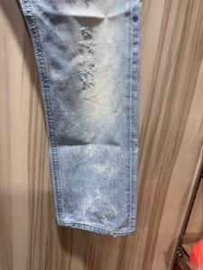 Diesel Thavar Slim Skinny Blue Distressed Jeans