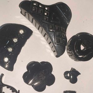 Set of Black Hair Claw Clips