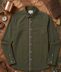 Men's Casual Olive Green Button-Up Shirt