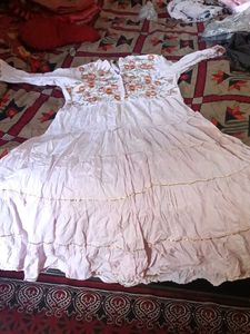 Embroidered Tiered Kurta
