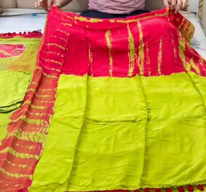 Vibrant red &amp; Lime Kurta Set