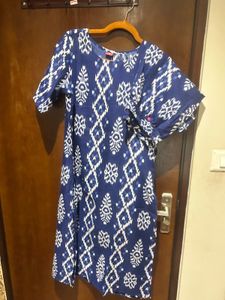 Blue Ikat Print Kurta with pants
