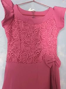 Charming Pink Heart Print Dress
