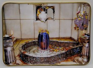 Rectangular Wall Decor with Gold Trim 2pc