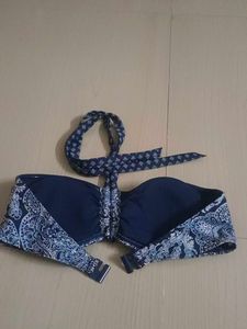 Stylish Blue Paisley Bikini Top