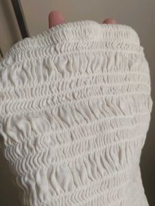 White Smocked Crop Top