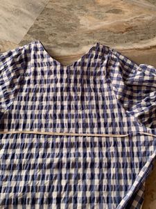 Blue Gingham Checkered Dress
