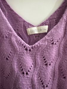 Lavender Knit V-Neck Tank Top