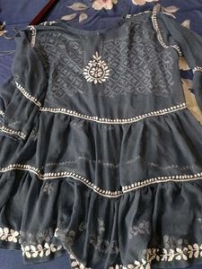 Embroidered Teal Tunic Dress