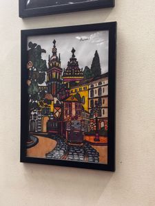 Framed Original Cityscape Drawing
