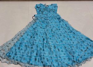 Beautiful Blue Printed Ethnic Gown