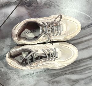 Chunky White Fashion Sneakers