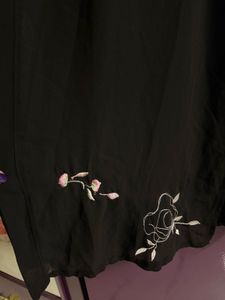 Elegant Black Embroidered  Shrug