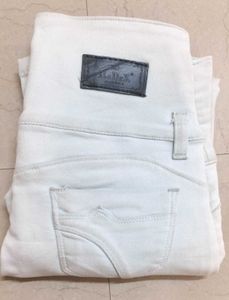 High Waisted White Skinny Jeans