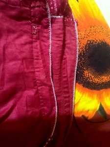 Elegant maroon Bandhani Kurta Set