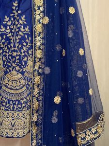 Royal Blue Silk Heavy Embroiled Lehanga