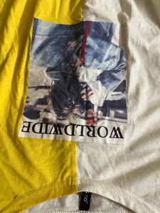 Yellow and White Color Top