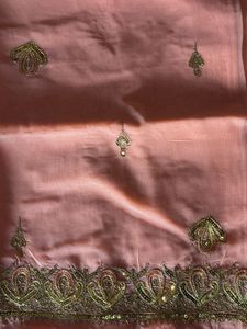 Peach Saree with Gold Embroidery